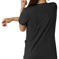 Carhartt Force Essentials Women's V-Neck Knit Panel Scrub Top - Black