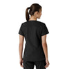Force Essentials Women's V-Neck Knit Panel Scrub Top Black back view