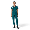 Force Essentials Women's V-Neck Knit Panel Scrub Top Caribbean full scrub set