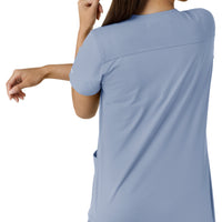Carhartt Force Essentials Women's V-Neck Knit Panel Scrub Top - Ceil Blue