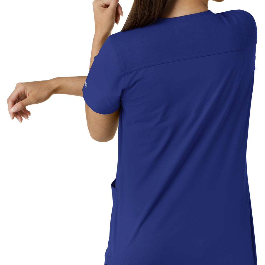 Carhartt Force Essentials Women's V-Neck Knit Panel Scrub Top - Galaxy Blue