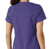 Force Essentials Women's V-Neck Knit Panel Scrub Top Grape hemline detail