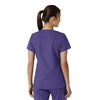 Force Essentials Women's V-Neck Knit Panel Scrub Top Grape back view