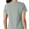 Force Essentials Women's V-Neck Knit Panel Scrub Top Grey hemline detail