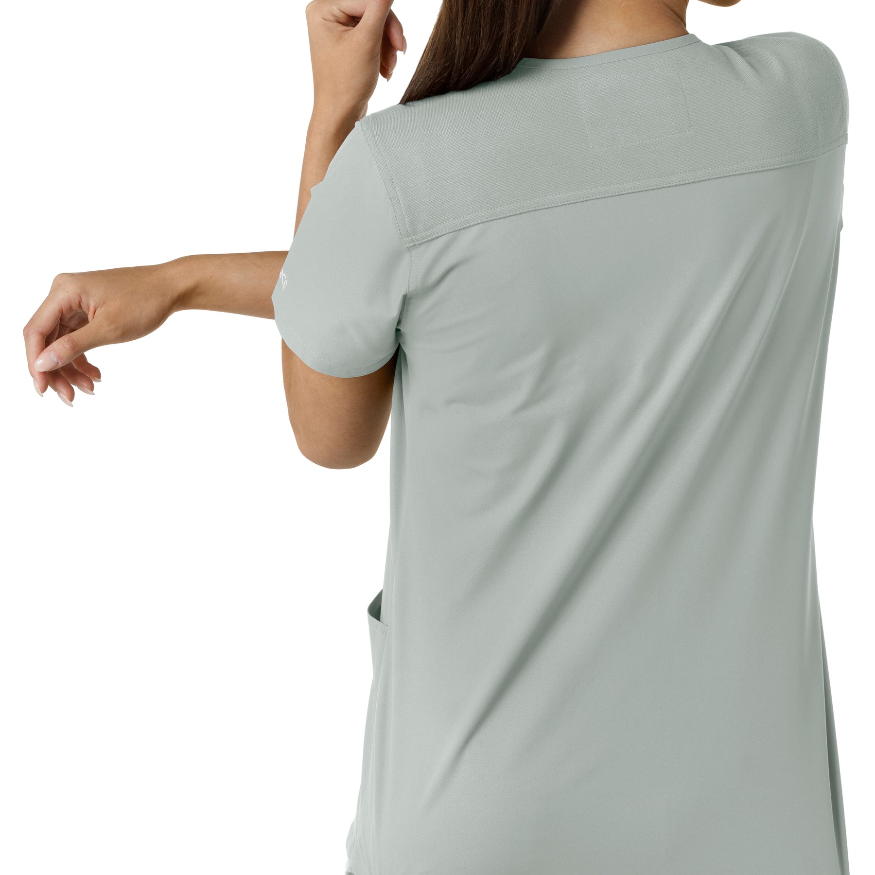 Carhartt Force Essentials Women's V-Neck Knit Panel Scrub Top - Grey