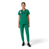Force Essentials Women's V-Neck Knit Panel Scrub Top Hunter full scrub set