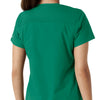 Force Essentials Women's V-Neck Knit Panel Scrub Top Hunter hemline detail