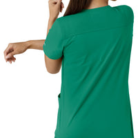 Carhartt Force Essentials Women's V-Neck Knit Panel Scrub Top - Hunter