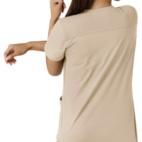 Carhartt Force Essentials Women's V-Neck Knit Panel Scrub Top - Khaki