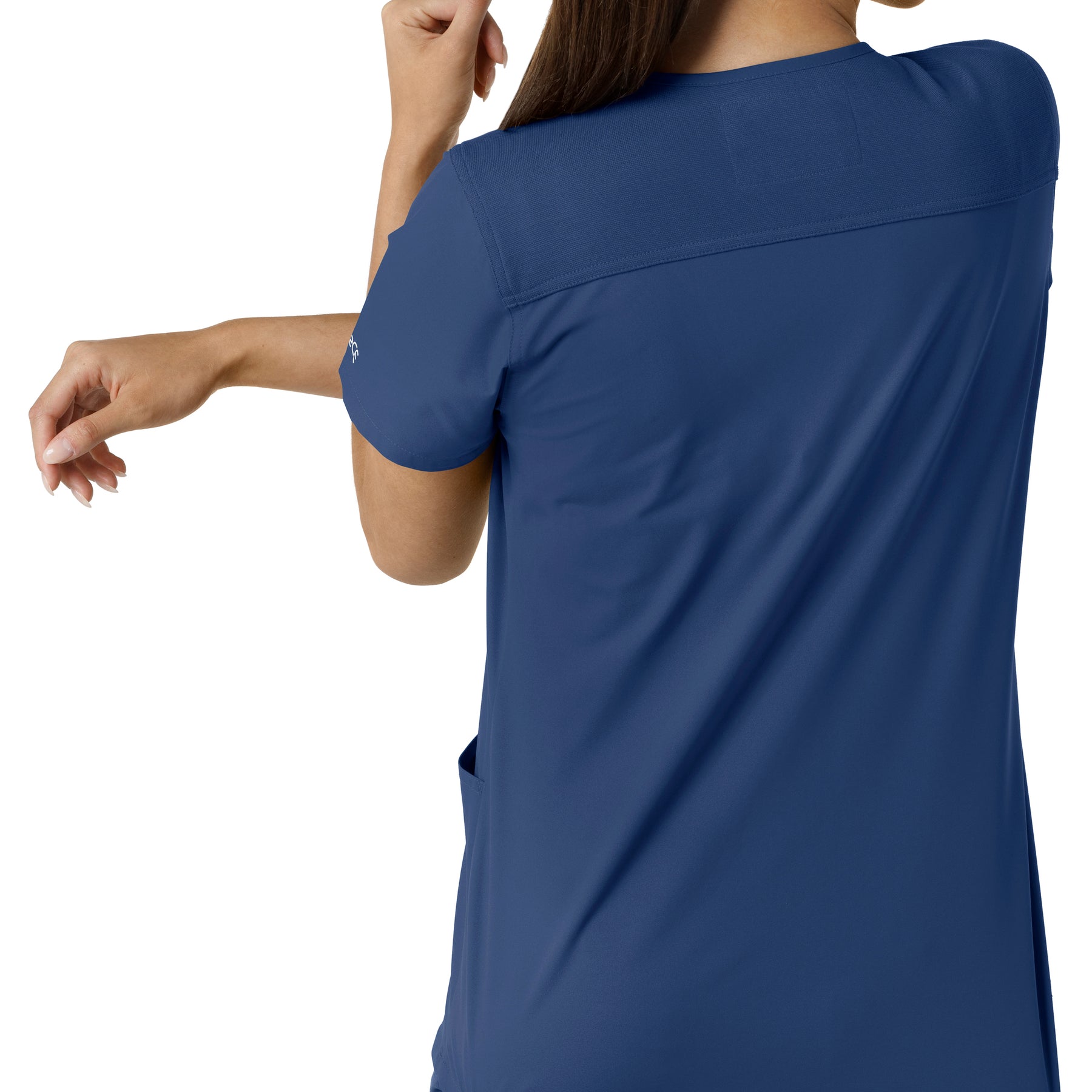 Carhartt Force Essentials Women's V-Neck Knit Panel Scrub Top - Navy