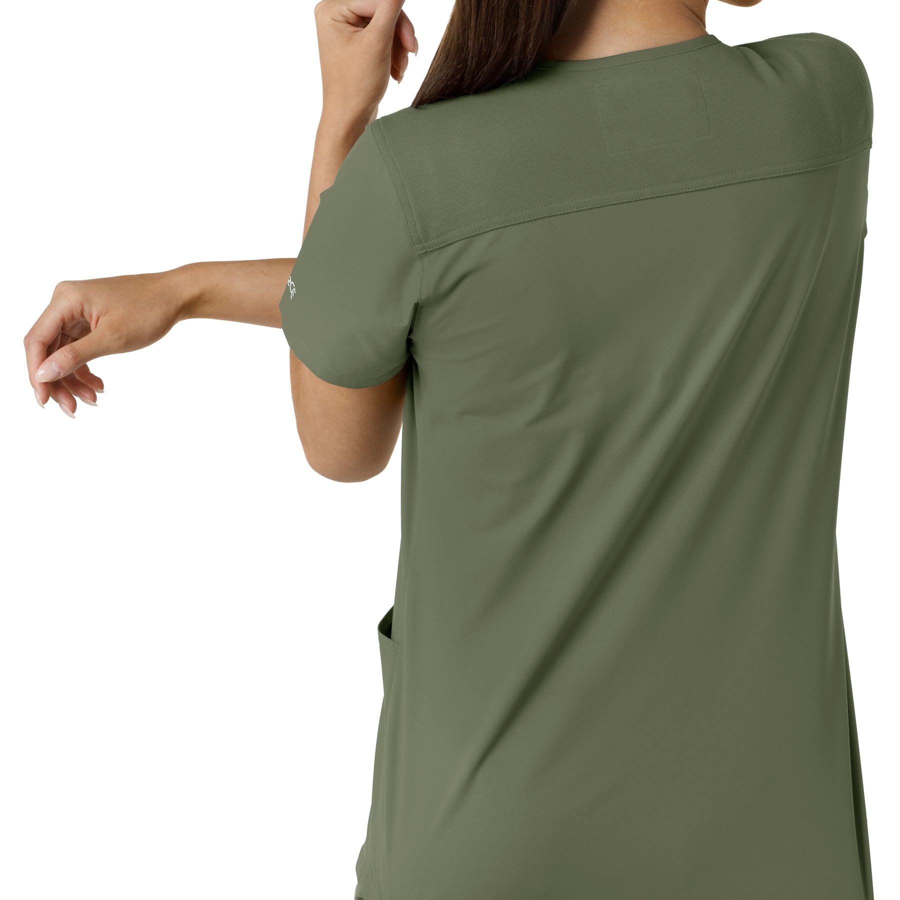 Carhartt Force Essentials Women's V-Neck Knit Panel Scrub Top - Olive