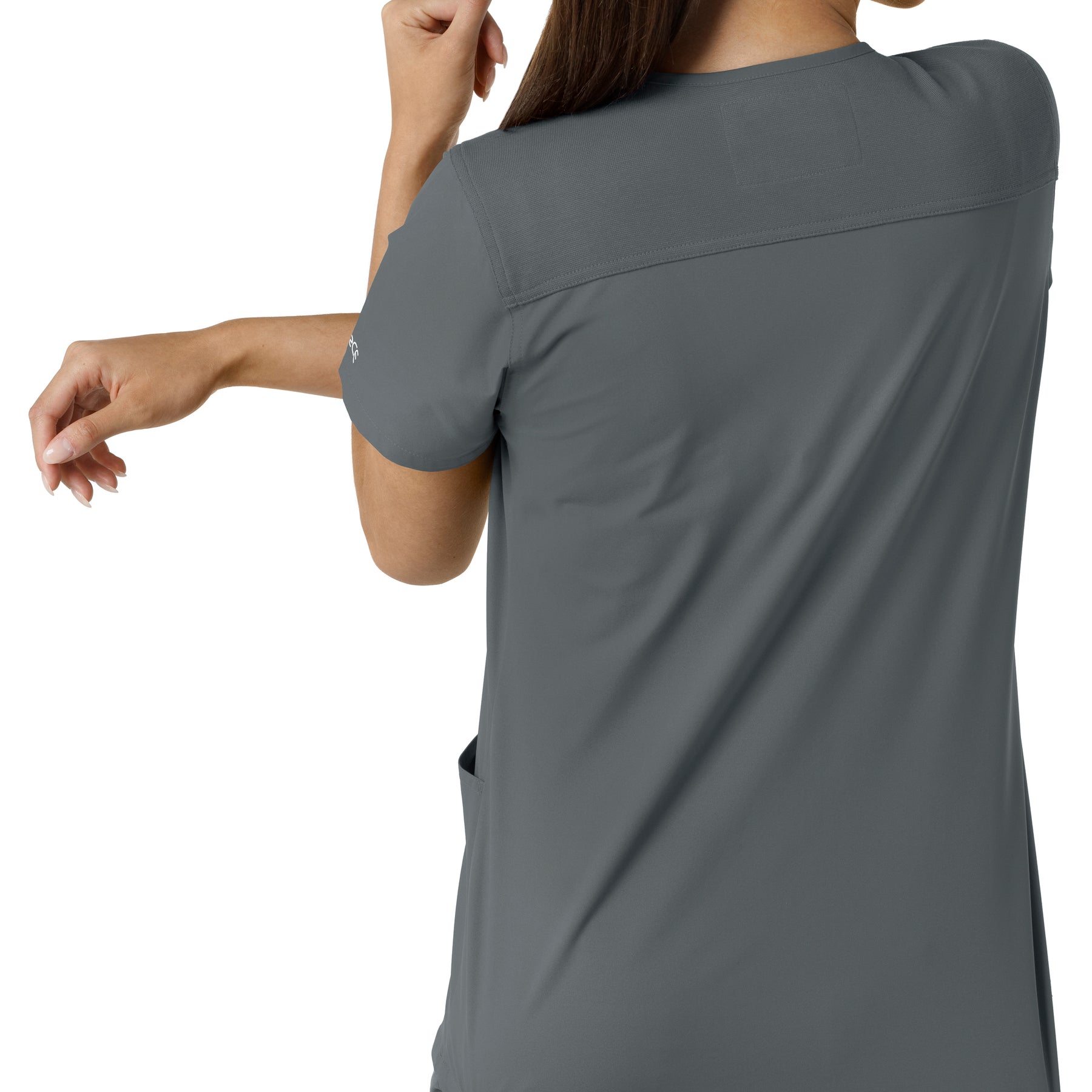 Carhartt Force Essentials Women's V-Neck Knit Panel Scrub Top - Pewter