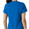 Force Essentials Women's V-Neck Knit Panel Scrub Top Royal hemline detail