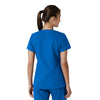 Force Essentials Women's V-Neck Knit Panel Scrub Top Royal back view