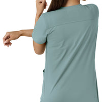 Carhartt Force Essentials Women's V-Neck Knit Panel Scrub Top - Summer Blue