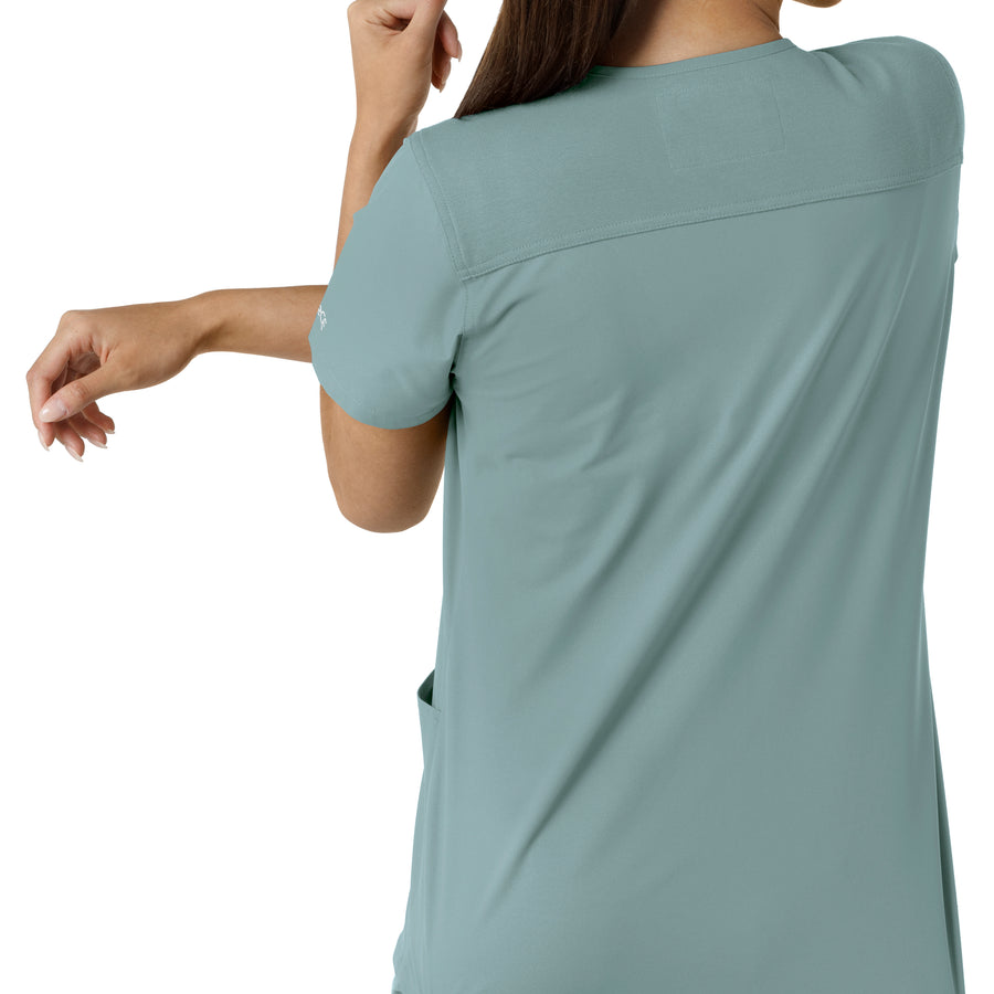 Carhartt Force Essentials Women's V-Neck Knit Panel Scrub Top - Summer Blue