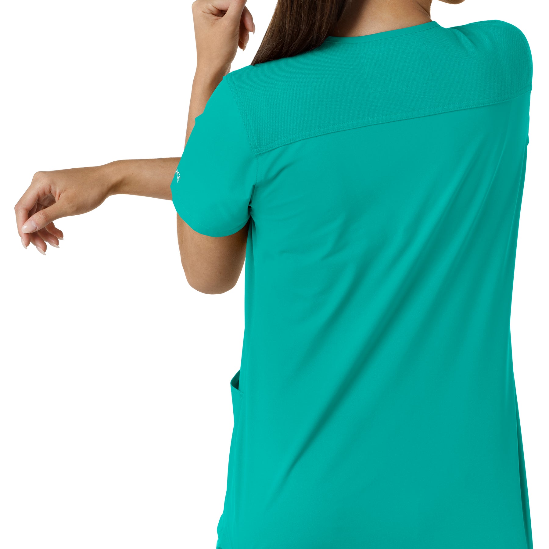 Carhartt Force Essentials Women's V-Neck Knit Panel Scrub Top - Teal