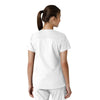 Force Essentials Women's V-Neck Knit Panel Scrub Top White back view