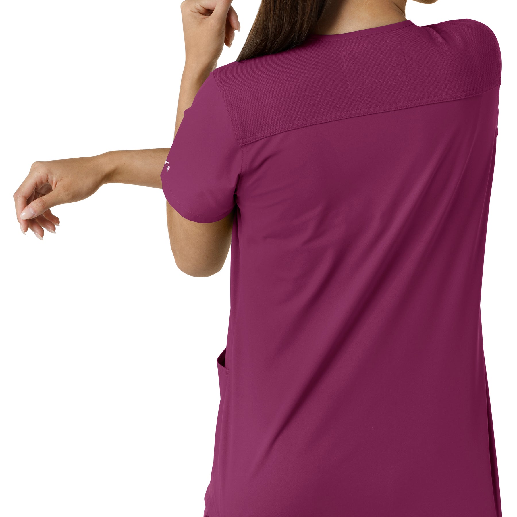 Carhartt Force Essentials Women's V-Neck Knit Panel Scrub Top - Wine