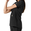 Carhartt Force Essentials Women's Notch Neck Tunic Knit Panel Scrub Top - Black