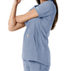 Carhartt Force Essentials Women's Notch Neck Tunic Knit Panel Scrub Top - Ceil Blue