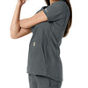 Carhartt Force Essentials Women's Notch Neck Tunic Knit Panel Scrub Top - Pewter