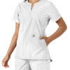 Carhartt Force Essentials Women's Notch Neck Tunic Knit Panel Scrub Top - White