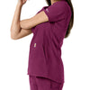 Carhartt Force Essentials Women's Notch Neck Tunic Knit Panel Scrub Top - Wine