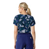 Carhartt Women's Tuck-In Print Scrub Top - Fall Foliage Navy back
