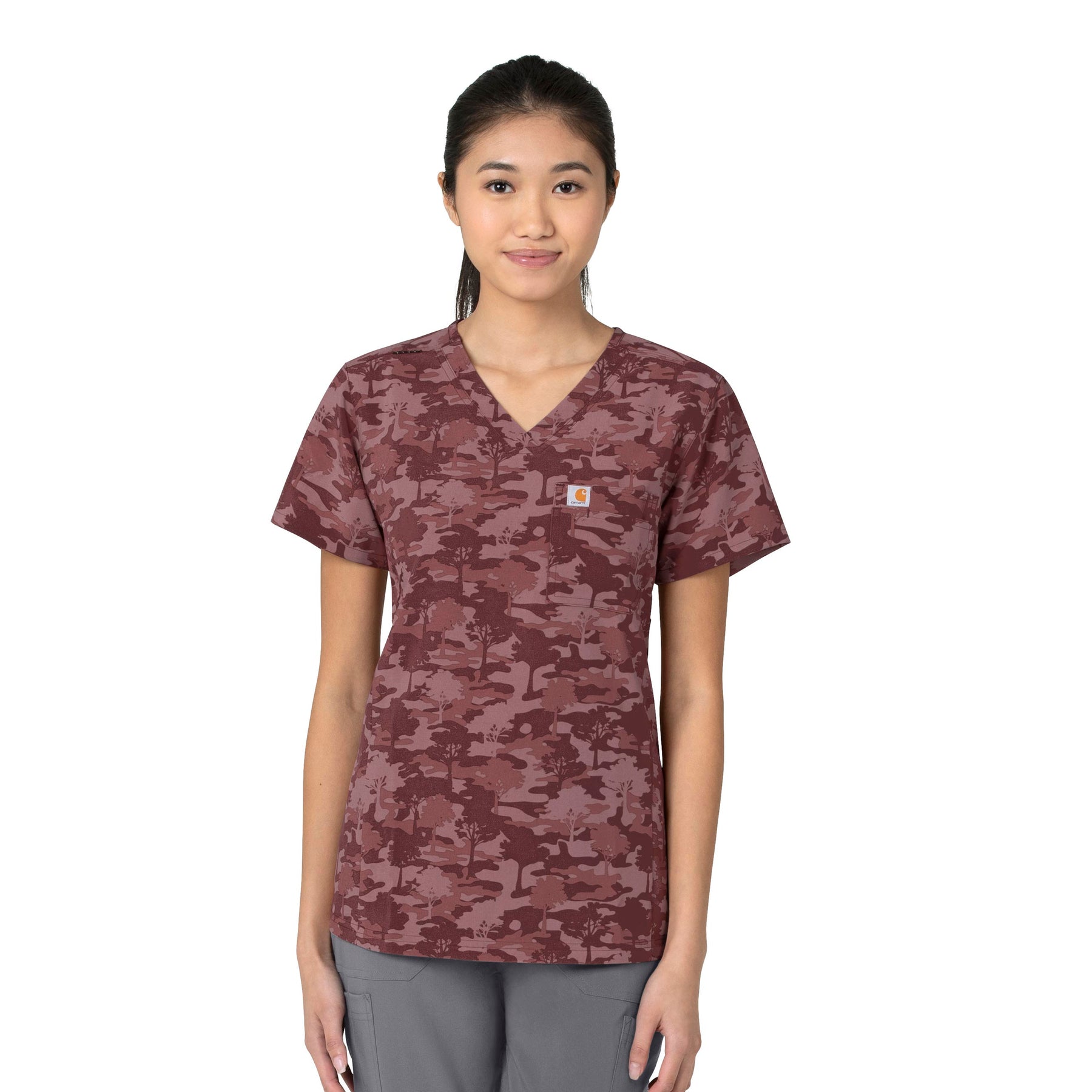 carhartt camo womens print scrub top