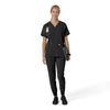 Force Cross-Flex Women's Oversized V-Neck Scrub Top Black full scrub set