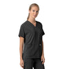 Force Cross-Flex Women's Oversized V-Neck Scrub Top Black side view