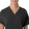 Force Cross-Flex Women's Oversized V-Neck Scrub Top Black front detail