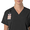 Force Cross-Flex Women's Oversized V-Neck Scrub Top Black side detail 1