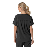 Force Cross-Flex Women's Oversized V-Neck Scrub Top Black back view