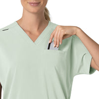 Carhartt Force Cross-Flex Women's Oversized V-Neck Scrub Top - Big Sky chest pocket
