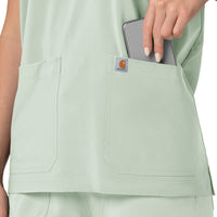 Carhartt Force Cross-Flex Women's Oversized V-Neck Scrub Top - Big Sky left pocket