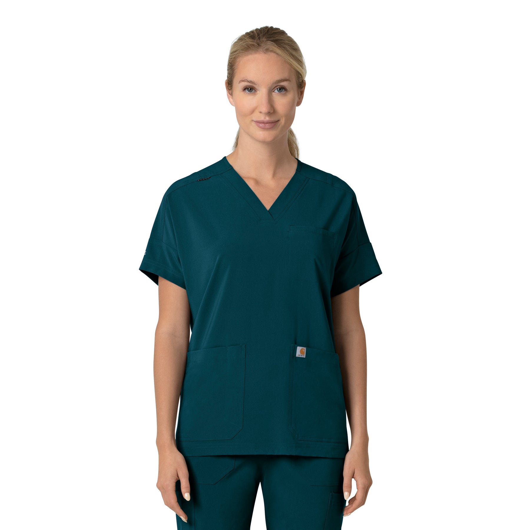 Force Cross-Flex Women's Oversized V-Neck Scrub Top Caribbean