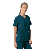 Force Cross-Flex Women's Oversized V-Neck Scrub Top Caribbean side view