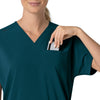 Force Cross-Flex Women's Oversized V-Neck Scrub Top Caribbean hemline detail