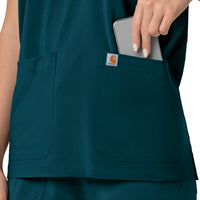 Carhartt Force Cross-Flex Women's Oversized V-Neck Scrub Top - Caribbean