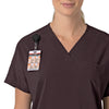 Force Cross-Flex Women's Oversized V-Neck Scrub Top Dark Sepia side detail 1