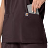 Carhartt Force Cross-Flex Women's Oversized V-Neck Scrub Top - Dark Sepia