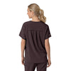 Force Cross-Flex Women's Oversized V-Neck Scrub Top Dark Sepia back view