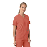 Force Cross-Flex Women's Oversized V-Neck Scrub Top Dusty Cedar side view