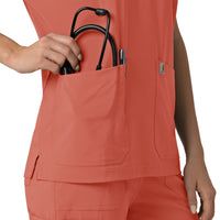 Force Cross-Flex Women's Oversized V-Neck Scrub Top Dusty Cedar back detail