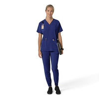 Force Cross-Flex Women's Oversized V-Neck Scrub Top Galaxy Blue full scrub set