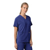 Force Cross-Flex Women's Oversized V-Neck Scrub Top Galaxy Blue side view