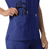 Force Cross-Flex Women's Oversized V-Neck Scrub Top Galaxy Blue back detail