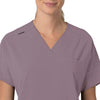 Force Cross-Flex Women's Oversized V-Neck Scrub Top Lavender Mist front detail